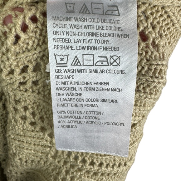 Peace Love World Boheme Open Stitch Sweater Color Oat Relaxed Soft Women's Small - Picture 11 of 11